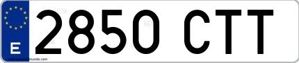 Ejemplo de matrícula española 2850 CTT