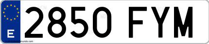 Ejemplo de matrícula española 2850 FYM