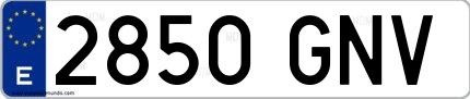 Ejemplo de matrícula española 2850 GNV