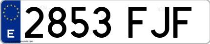 Ejemplo de matrícula española 2853 FJF