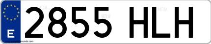 Ejemplo de matrícula española 2855 HLH