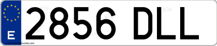 Ejemplo de matrícula de coche ordinaria 2856 DLL