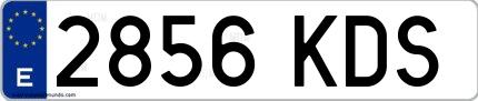 Ejemplo de matrícula española 2856 KDS
