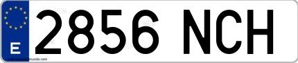 Ejemplo de matrícula española 2856 NCH