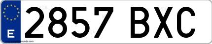 Ejemplo de matrícula española 2857 BXC