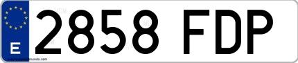 Ejemplo de matrícula española 2858 FDP