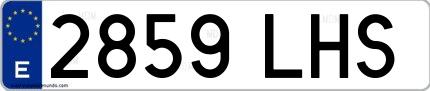 Ejemplo de matrícula española 2859 LHS