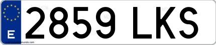 Ejemplo de matrícula española 2859 LKS