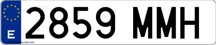 Ejemplo de matrícula española 2859 MMH
