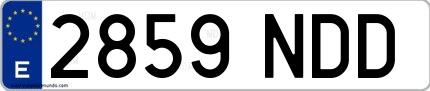 Ejemplo de matrícula española 2859 NDD