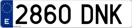 Ejemplo de matrícula española 2860 DNK