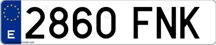 Ejemplo de matrícula española 2860 FNK