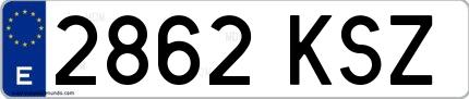 Ejemplo de matrícula española 2862 KSZ