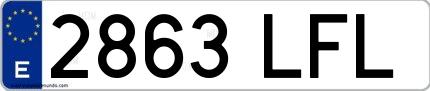 Ejemplo de matrícula española 2863 LFL
