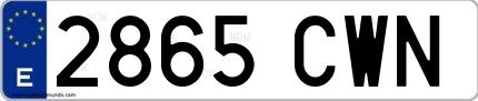 Ejemplo de matrícula española 2865 CWN