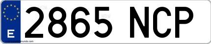 Ejemplo de matrícula española 2865 NCP