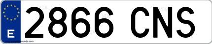 Ejemplo de matrícula española 2866 CNS