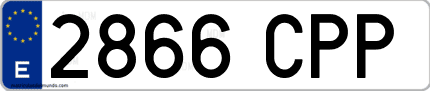 Ejemplo de matrícula de coche ordinaria 2866 CPP