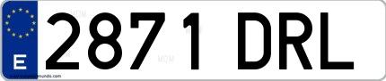 Ejemplo de matrícula española 2871 DRL