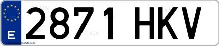 Ejemplo de matrícula española 2871 HKV
