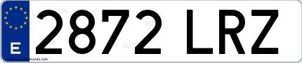 Ejemplo de matrícula española 2872 LRZ
