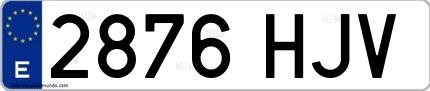 Ejemplo de matrícula española 2876 HJV