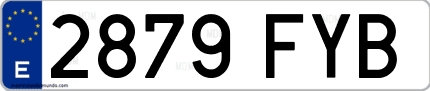 Ejemplo de matrícula de coche ordinaria 2879 FYB