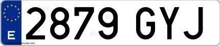 Ejemplo de matrícula española 2879 GYJ