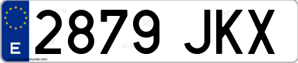 Ejemplo de matrícula de coche ordinaria 2879 JKX