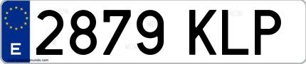 Ejemplo de matrícula española 2879 KLP