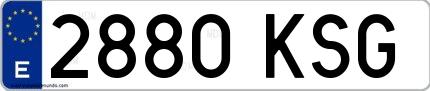 Ejemplo de matrícula española 2880 KSG