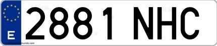 Ejemplo de matrícula española 2881 NHC