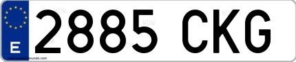 Ejemplo de matrícula española 2885 CKG