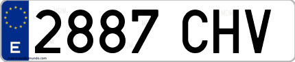 Ejemplo de matrícula de coche ordinaria 2887 CHV
