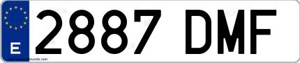 Ejemplo de matrícula española 2887 DMF