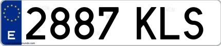 Ejemplo de matrícula española 2887 KLS