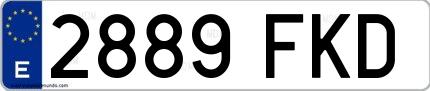 Ejemplo de matrícula española 2889 FKD