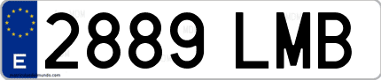Ejemplo de matrícula de coche ordinaria 2889 LMB