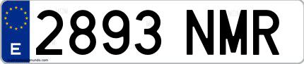Ejemplo de matrícula española 2893 NMR
