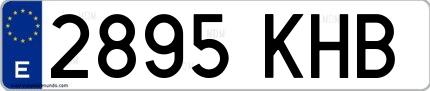 Ejemplo de matrícula española 2895 KHB