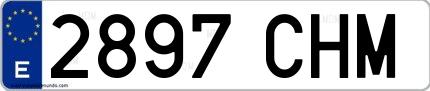 Ejemplo de matrícula española 2897 CHM