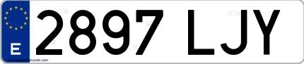Ejemplo de matrícula española 2897 LJY
