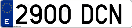 Ejemplo de matrícula de coche ordinaria 2900 DCN