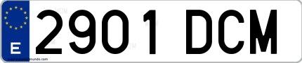 Ejemplo de matrícula española 2901 DCM