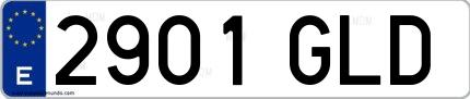 Ejemplo de matrícula española 2901 GLD