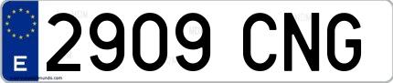 Ejemplo de matrícula española 2909 CNG