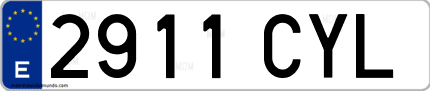 Ejemplo de matrícula de coche ordinaria 2911 CYL