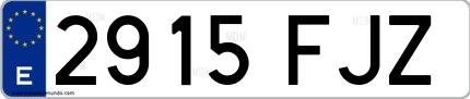 Ejemplo de matrícula española 2915 FJZ