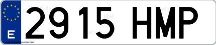 Ejemplo de matrícula española 2915 HMP
