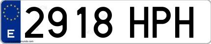 Ejemplo de matrícula española 2918 HPH